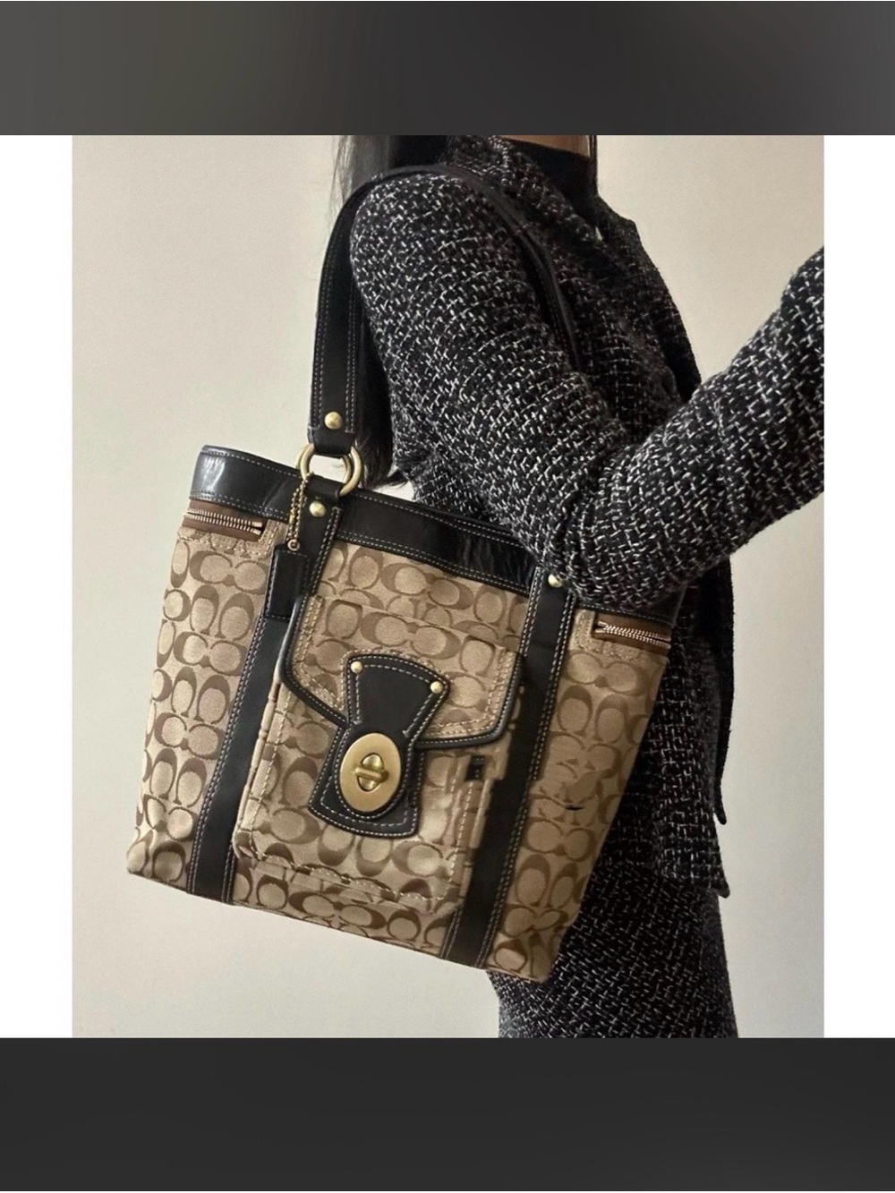 Vintage COACH F12889 Signature Legacy 65th Anniversary Large Tote Bag [2006]